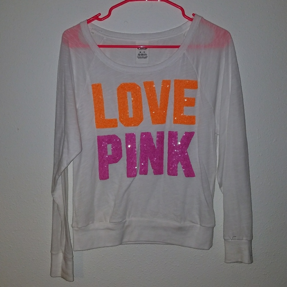 White Love PINK long sleeve shirt NWOT